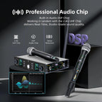Kelghua Dual UHF Sistema de micrófono inalámbrico portátil de metal