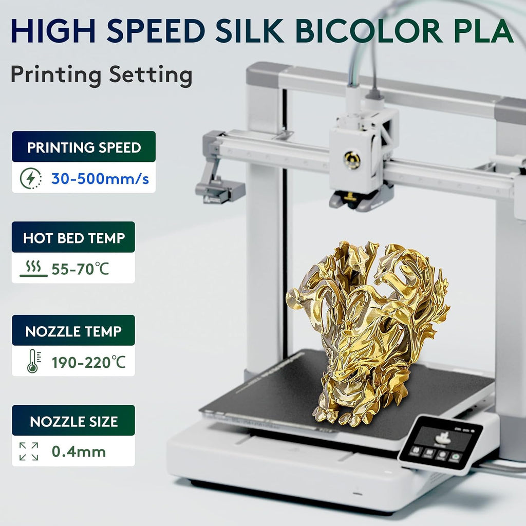ERYONE Seda de Dos Colores PLA - Filamento para Impresora 3D 1.75mm...