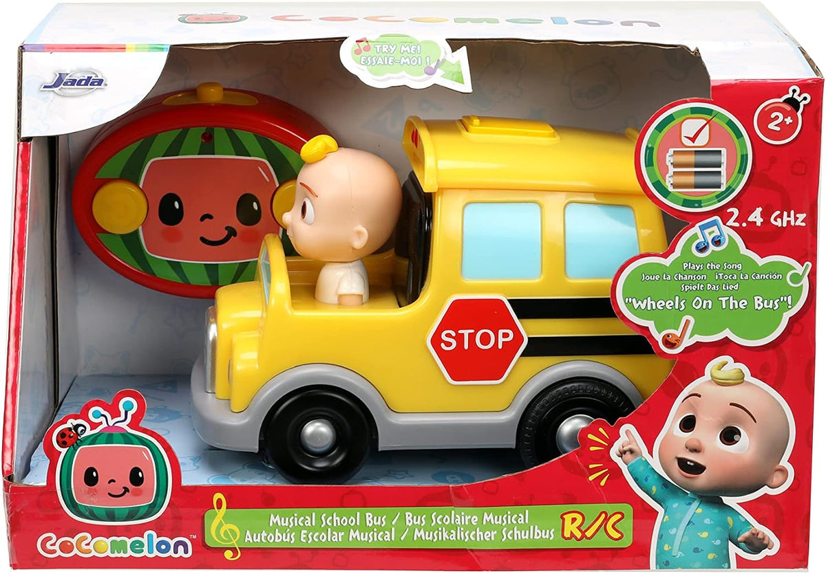 Jada Toys Cocomelon - Autobús escolar de 7.5 pulgadas, coche a control remoto, juguetes para niños