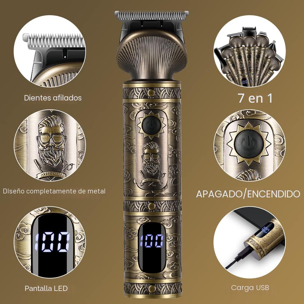 Scttomon Kit de Recortadora de Barba Profesional Cortapelos con Cuc...