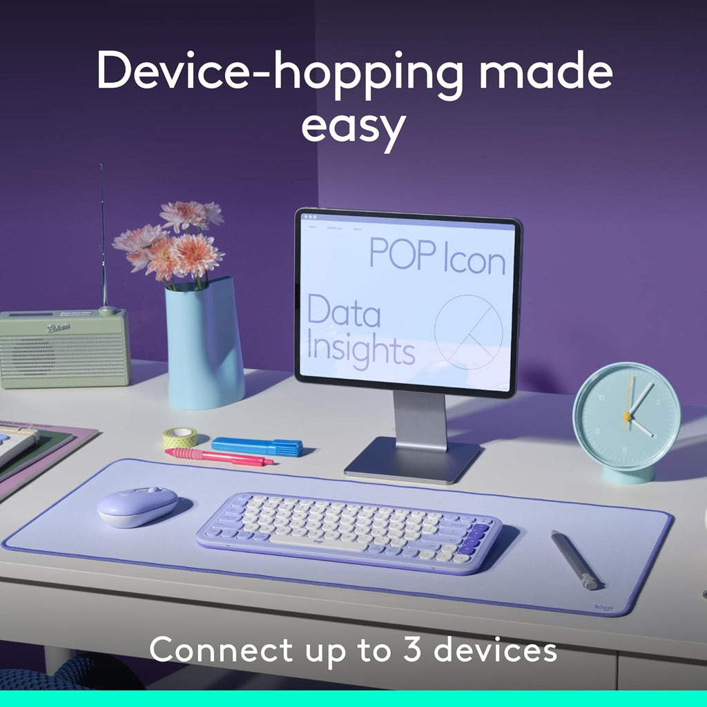 Logitech Combo POP ICON, combo de teclado y mouse Bluetooth, escrit...