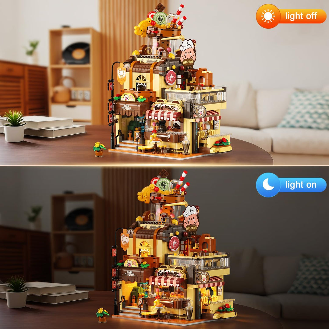 City Ice Cream House - Juego de construcción con luces