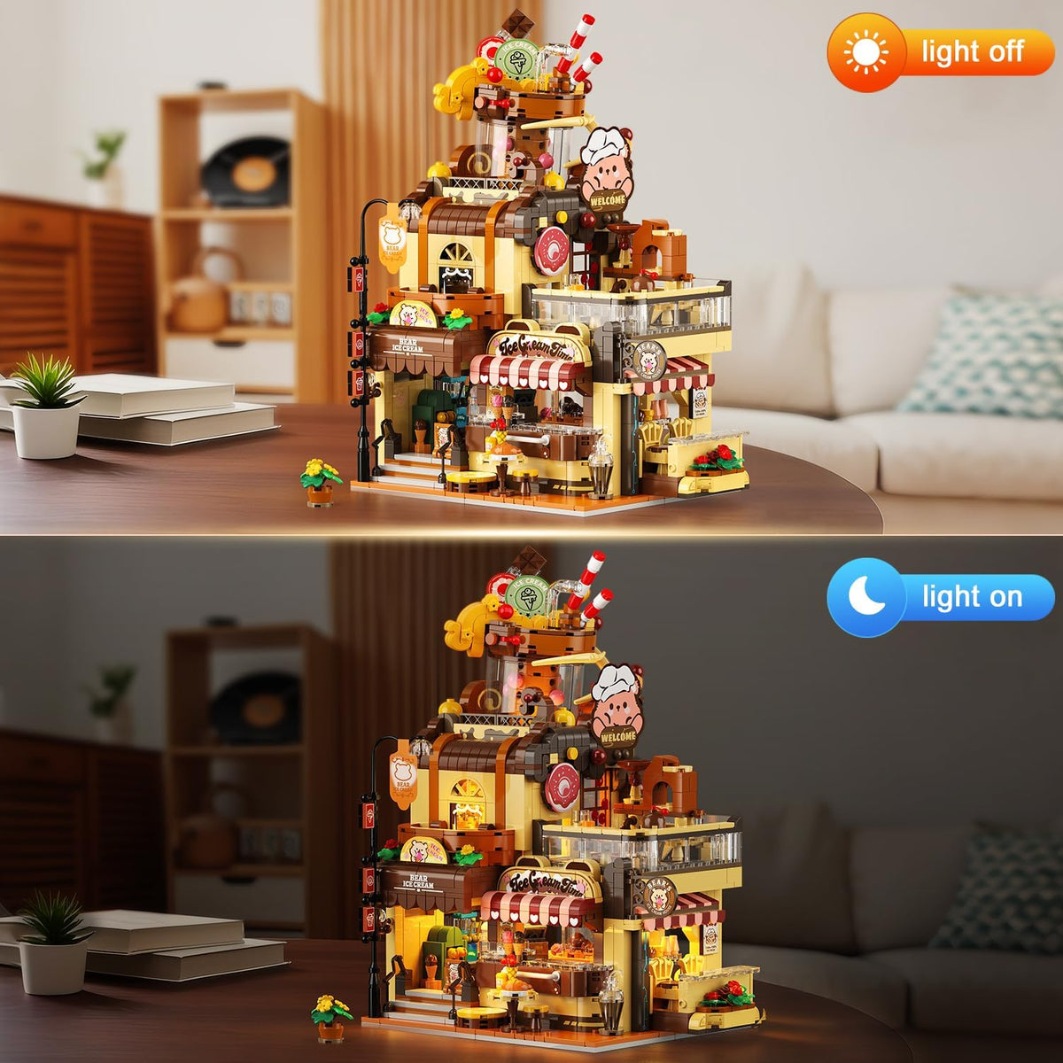 City Ice Cream House - Juego de construcción con luces