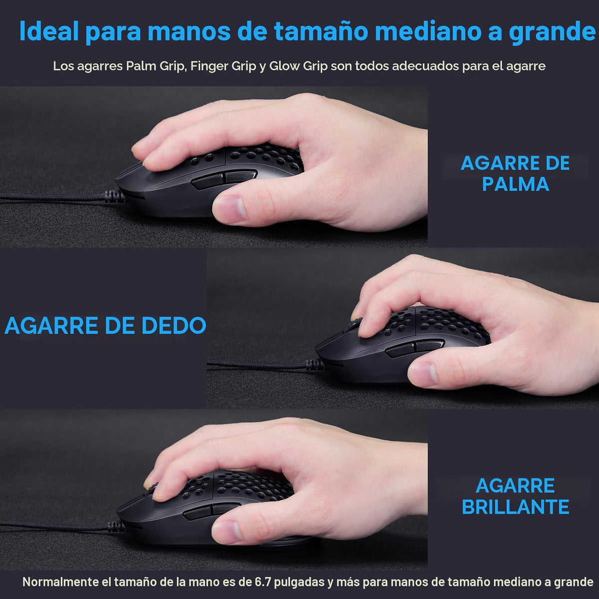 TMKB Falcon M1SE Ultraligero Ratón de Juego de Panal, Sensor Óptico...