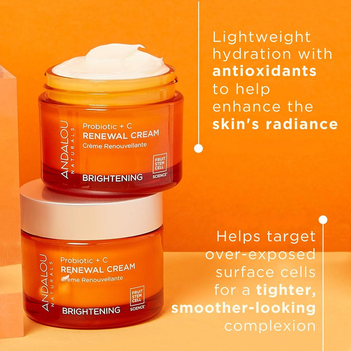 Andalou Naturals Probiotic + Vitamin C Renewal Cream Crema hidratan...
