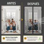 Puerta Mosquitera Magnética Premium, Malla Reforzada Pesada, Tejido Ultra Denso, Cierre Automático Suave, para Mascotas y Niños – Sin Manos, Sellado sin Grietas