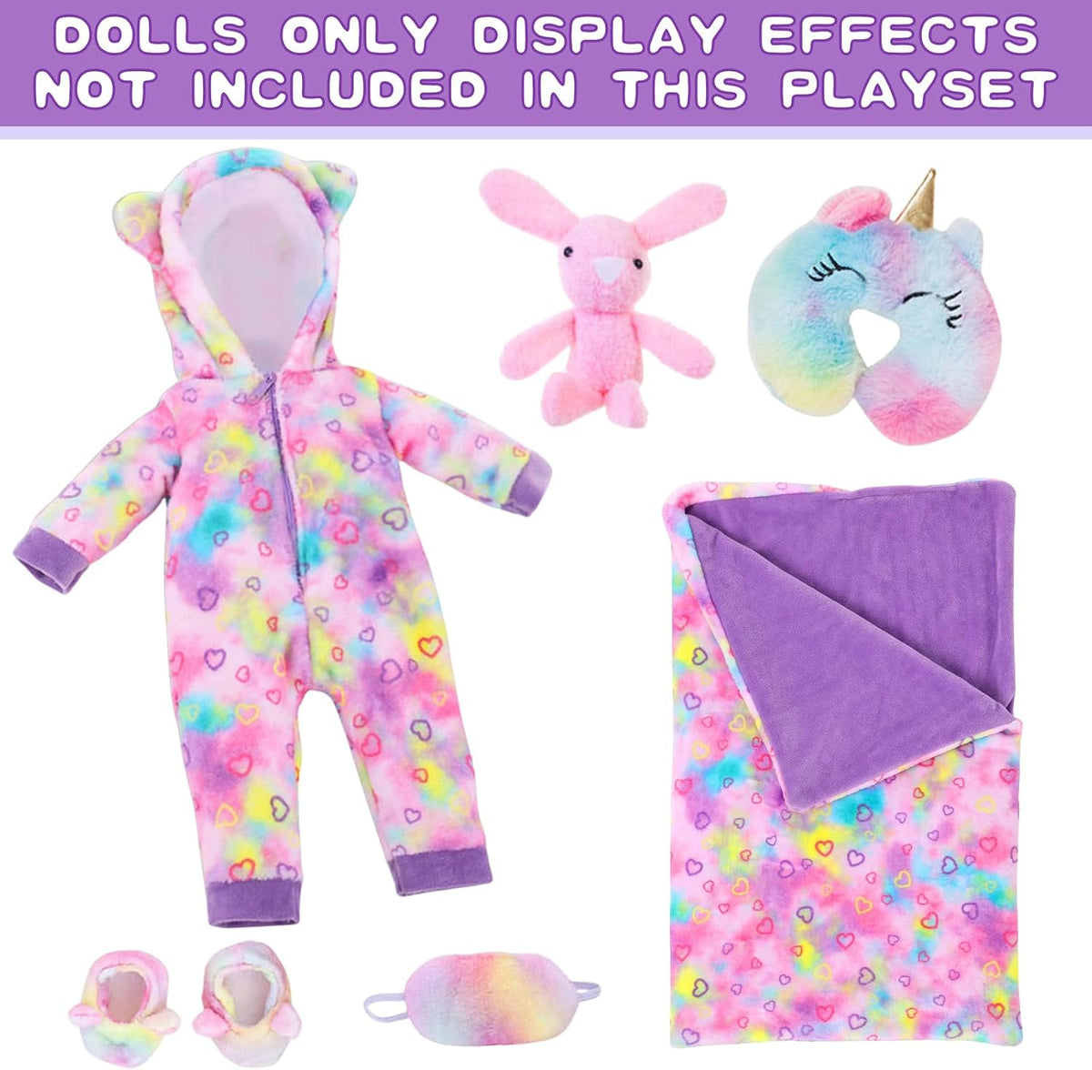 Conjunto de ropa de muñeca americana de 18 pulgadas y accesorios para bolsa de dormir