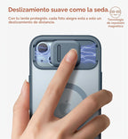 SURITCH Funda para iPhone 15, compatible con MagSafe, soporte integrado y cubierta de cámara y parte trasera translúcida, funda protectora resistente a prueba de golpes de 6.1 pulgadas, azul