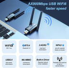 Adaptador USB WiFi 6 2 en 1 para PC de escritorio y dongle