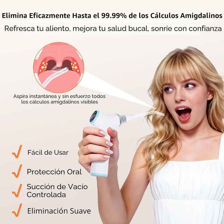 Aspiradora eléctrica eliminadora de piedras amígdalas, 8 niveles de...