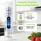 Sellador al vacío compacto para almacenamiento de alimentos: sellador portátil de alimentos de mano, succión de 80 kPa, batería de 1800 mAh, 30 bolsas de vacío reutilizables, conserva la frescura 5 veces con fácil operación