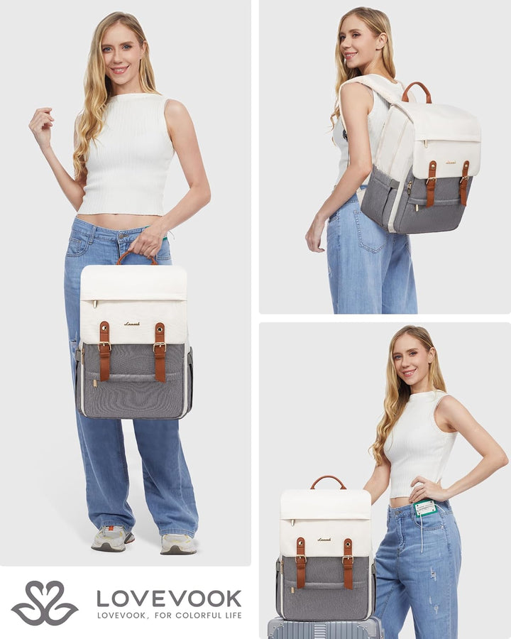 LOVEVOOK - Mochila para laptop de mujer, mochila de viaje para comp...