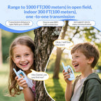 Mafiti Walkie Talkies de video para niños, paquete de 2 juguetes recargables de alcance de 1000 pies para niños de 3, 4, 5, 6, 7, 8 años, regalos de cumpleaños (azul + azul)