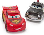 Disney Store Juego de juguetes de baño oficiales de Pixar Cars, incluye 5 juguetes detallados con un cubo de almacenamiento colante, diversión para el baño y juego acuático para niños