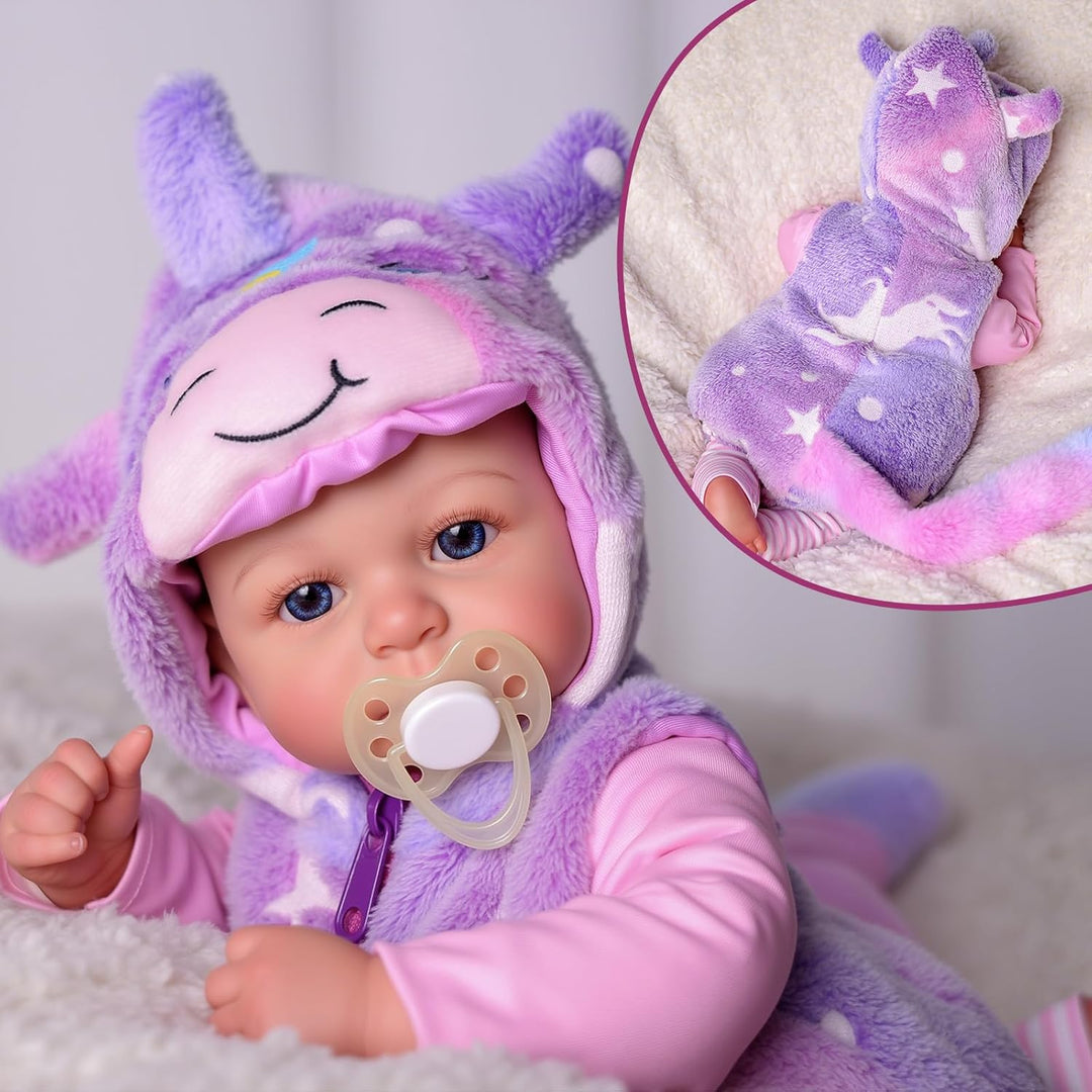 BABESIDE Juego de muñecas de bebé ligeras, muñeca suave realista de...