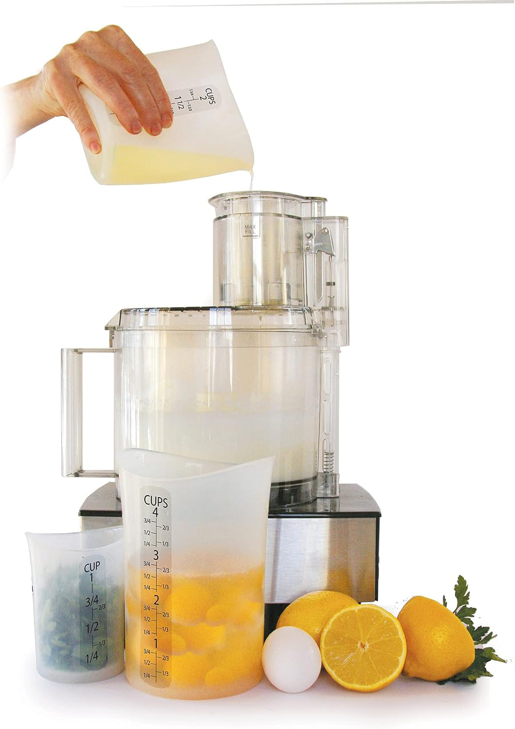 iSi North America - Juego de tazas medidoras flexibles de silicona de 3"