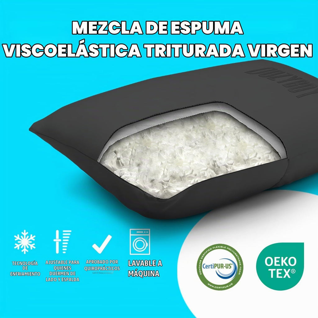 Fluff and Stuff - Almohada ajustable de espuma viscoelástica tamaño