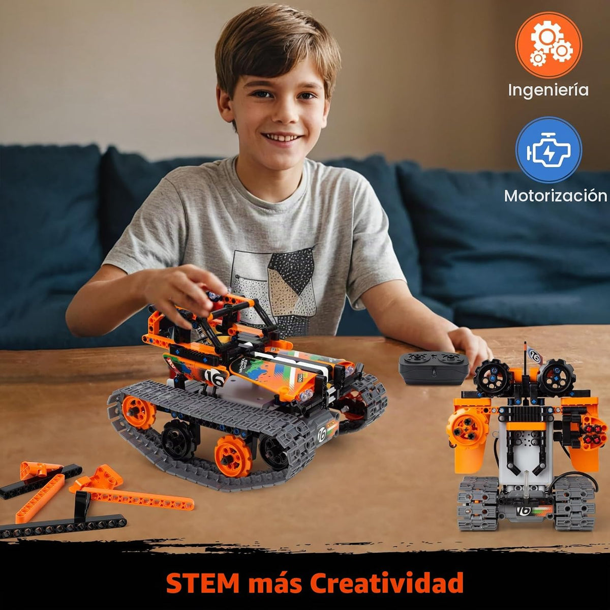 Kit de robot STEM para niños de 8 a 12 años, juegos de erectores de control remoto, kits de robótica de ingeniería, regalo educativo de cumpleaños para niños y niñas de 5 a 7 9 10 11 13 14