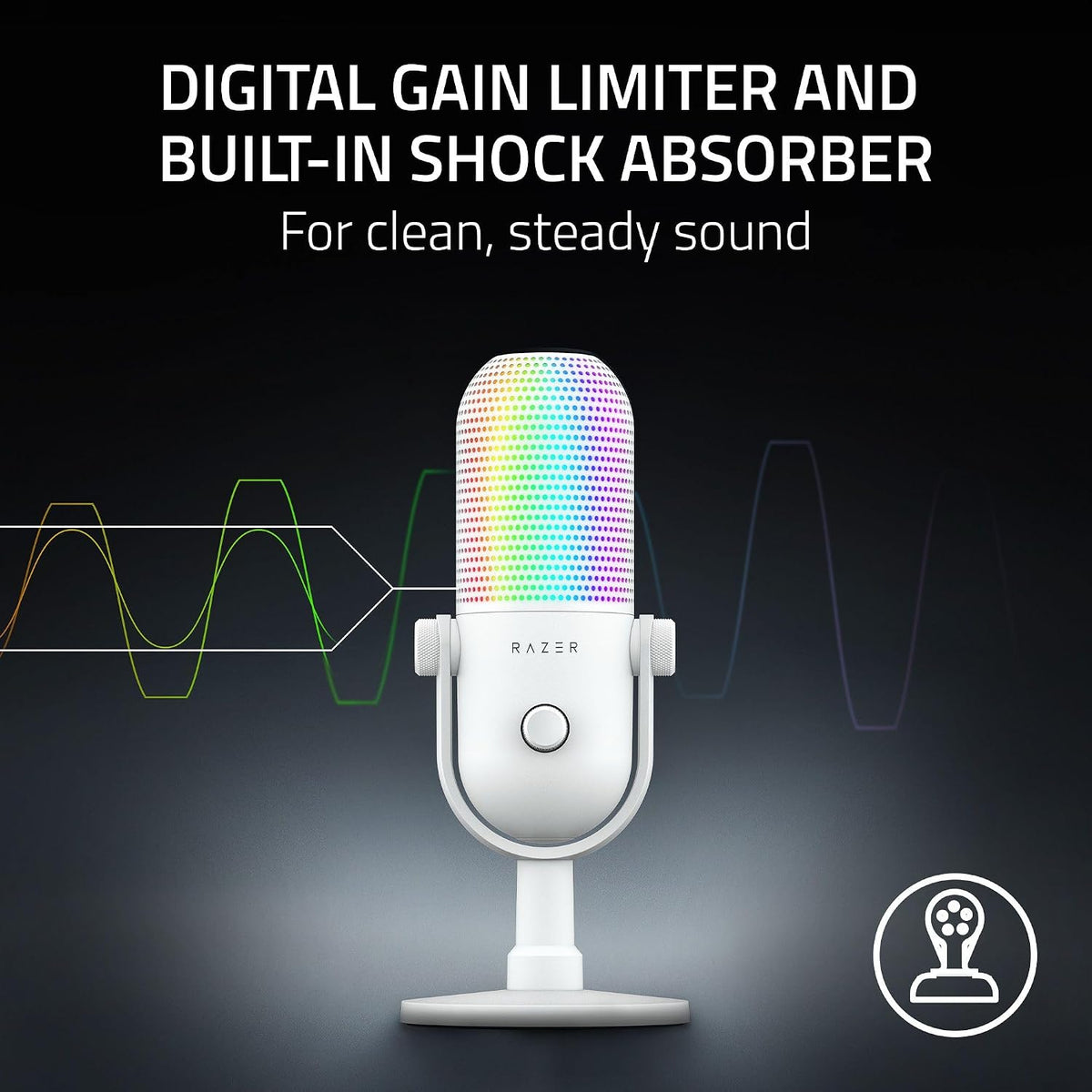 Razer Seiren V3 Chroma RGB, reactivo a juego y streaming, micrófono USB