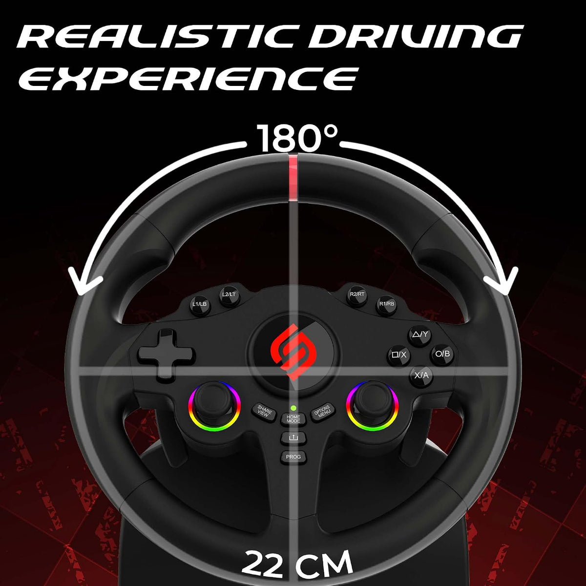 SUBSONIC Racing 220RS RGB Interruptor de Volante Gaming 2 PS4 Xbox y PC