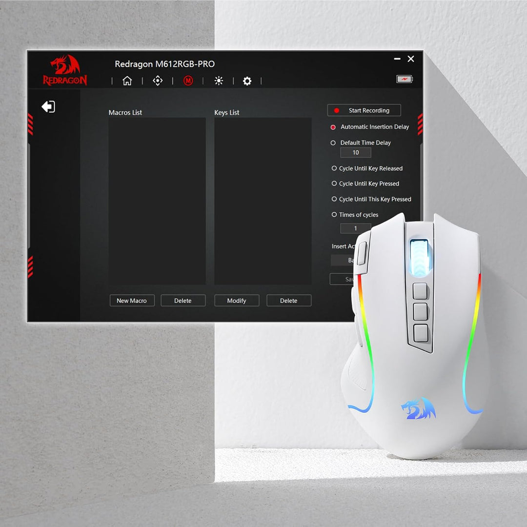 Redragon M612 PRO RGB - Mouse para videojuegos, 8000 DPI, con cable...