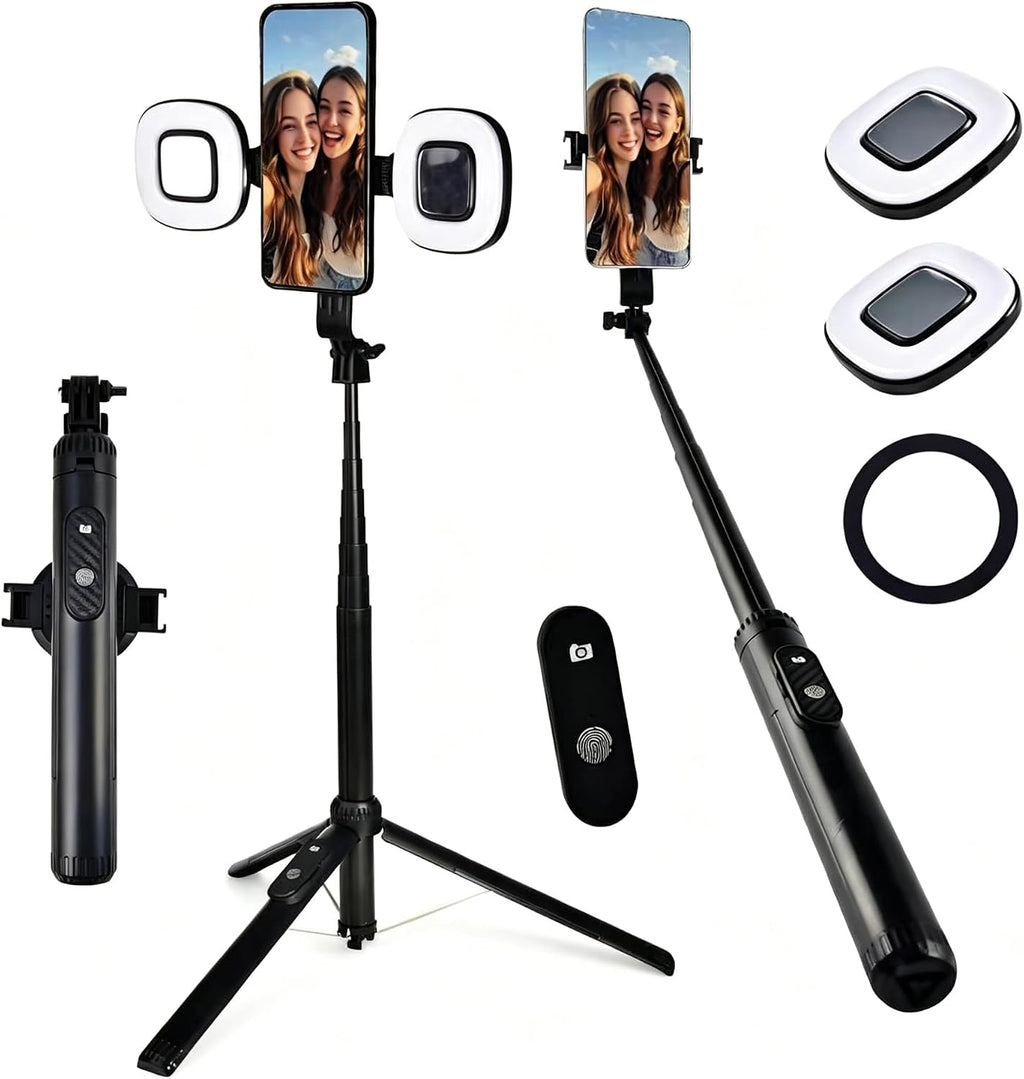 Trípode magnético universal para selfie stick con luz de relleno para