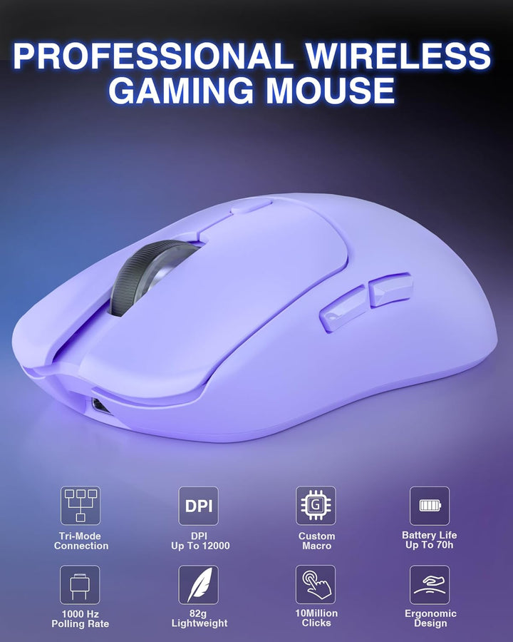 AULA SC580X - Ratón inalámbrico para juegos, triple modo 2.4G\/BT5....