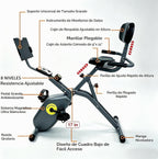 Bicicleta estática estática reclinada magnética plegable y