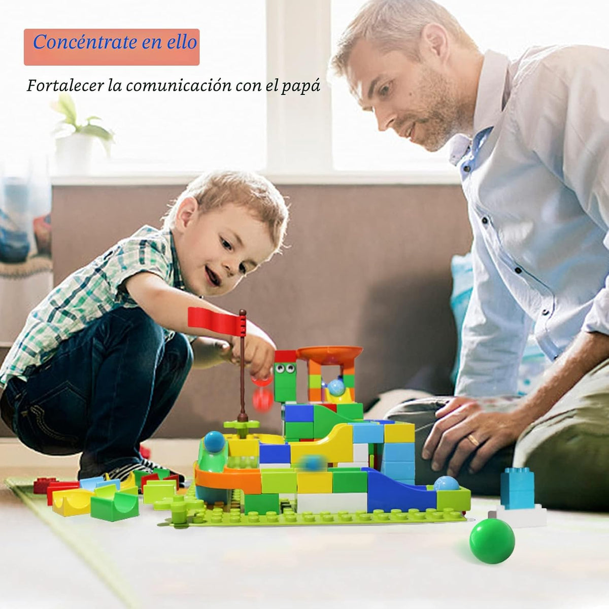 Bloques de construcción Klobroz Marble Run, 145 piezas de bloques grandes clásicos STEM juguete