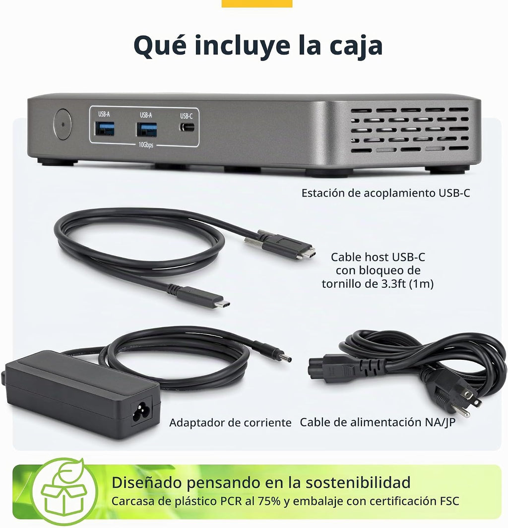 StarTech Base USB 4 sin controlador, doble 4K 144Hz para Mac y Windows, 100