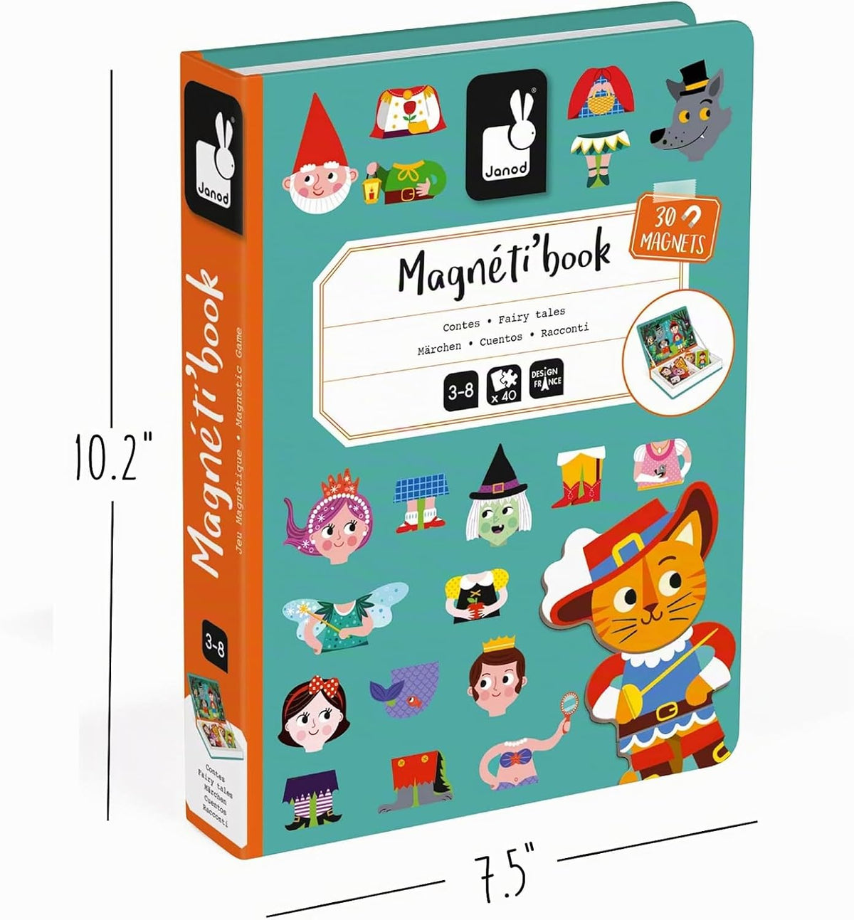 Janod - Magneti'book - Juguete magnético de cuentos de hadas - 40 piezas