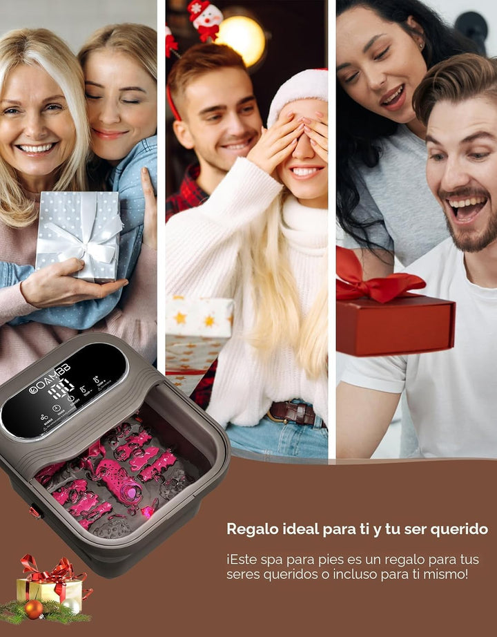 OOAMBB Hidromasaje plegable para pies con calor, burbujas y control...