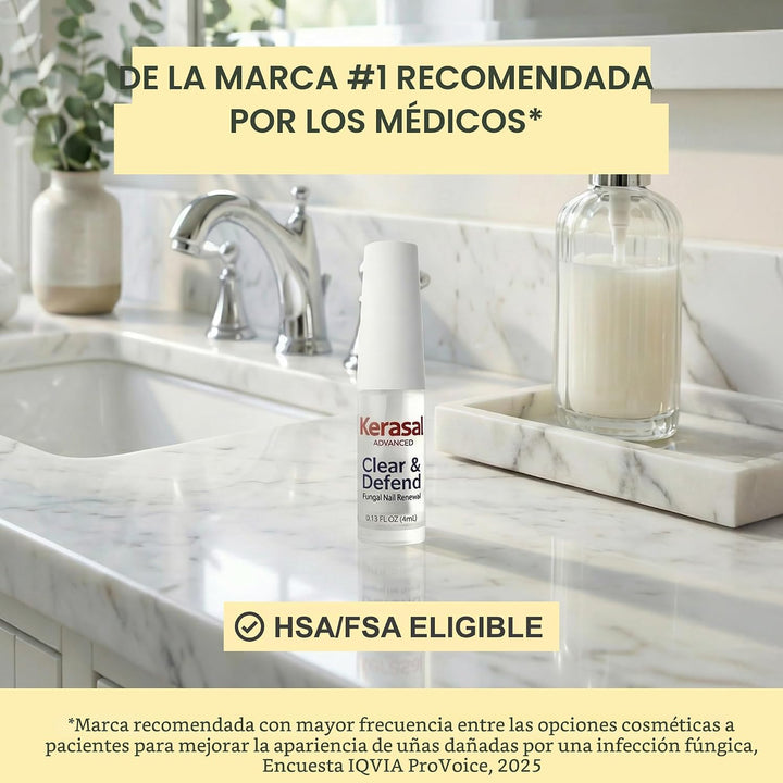 Kerasal Renovación avanzada de uñas Clear &amp; Defend, reparación...