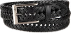 DOCKERS Cinturón de cuero trenzado para hombre, correa casual total...