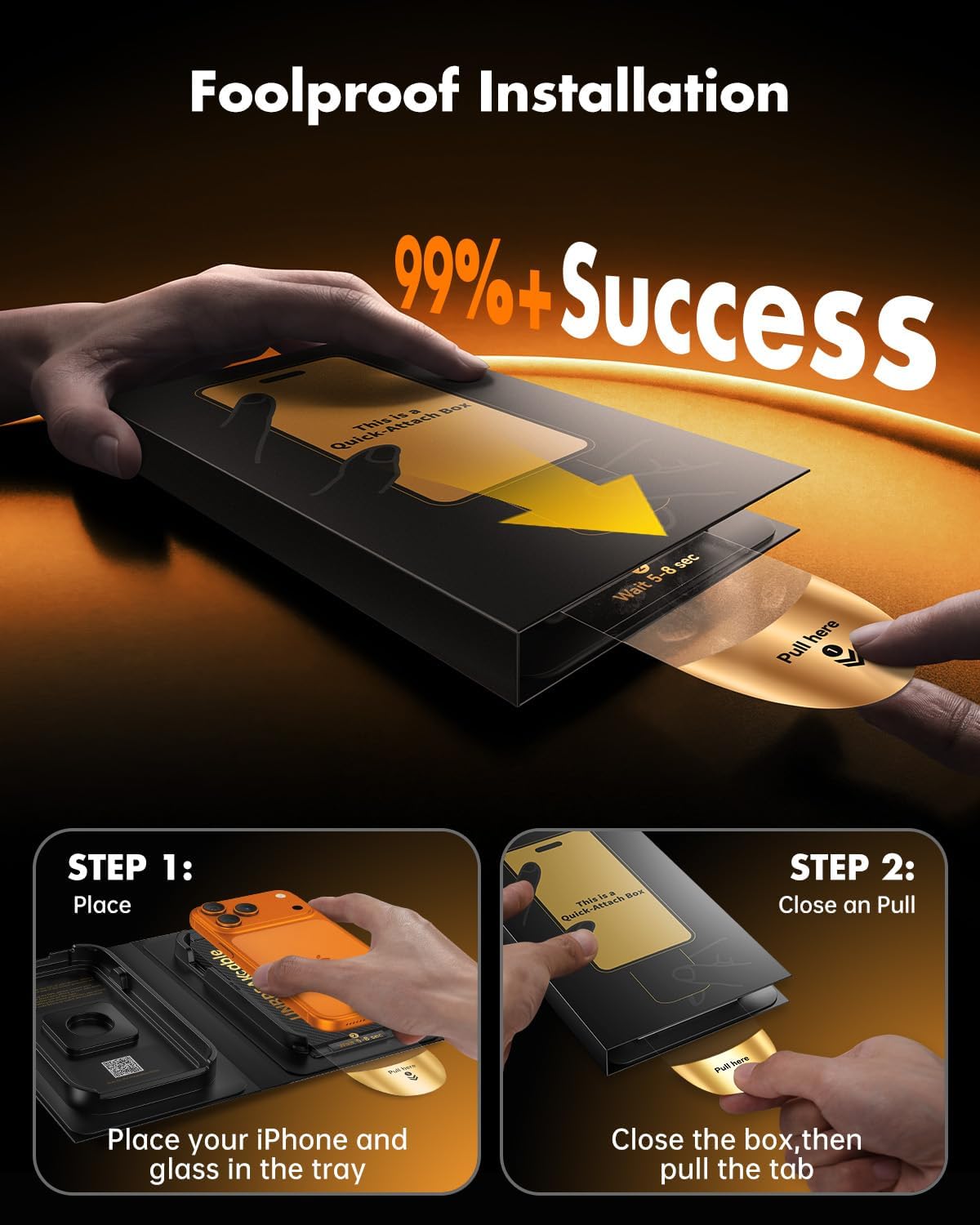 UNBREAKcable - Protector de pantalla de privacidad para iPhone 17 Pro Max, caja QuickSet