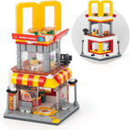 HIGH GODO City Street View - Juego de construcción de hamburguesas, modelo creativo MOC, juguetes de modelo creativo, decoración única para el hogar, ideas para regalo de cumpleaños (244 piezas)