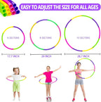 Hymaz Aros de ejercicio para niños, paquete de 4/8/12 anillos de aro desmontables y de tamaño ajustable de color para gimnasio al aire libre, equipo de agilidad para perros, juegos de fiesta deportiva