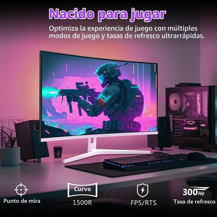 Z Z-EDGE Monitor de juegos curvo de 27 pulgadas, monitor de computa...