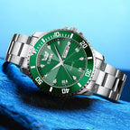 OPK Relojes para hombres de diamantes romanos analógicos relojes impermeables grandes de acero inoxidable para hombre, reloj de pulsera de negocios para padre, reloj de regalo, azul