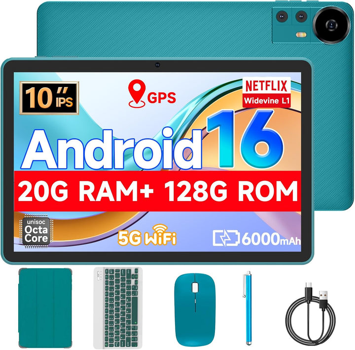 Nyxolaria Tablet 10.1Inch Android 15.0, RAM 20GB (4+16Expand)+ROM 1...