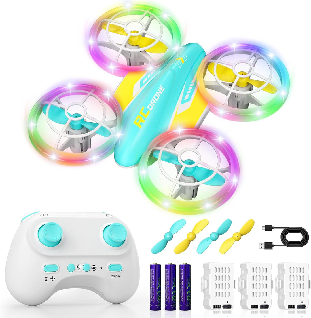 FUNPX Dron LED RC para niños de 6+, regalo de Navidad y cumpleaños...
