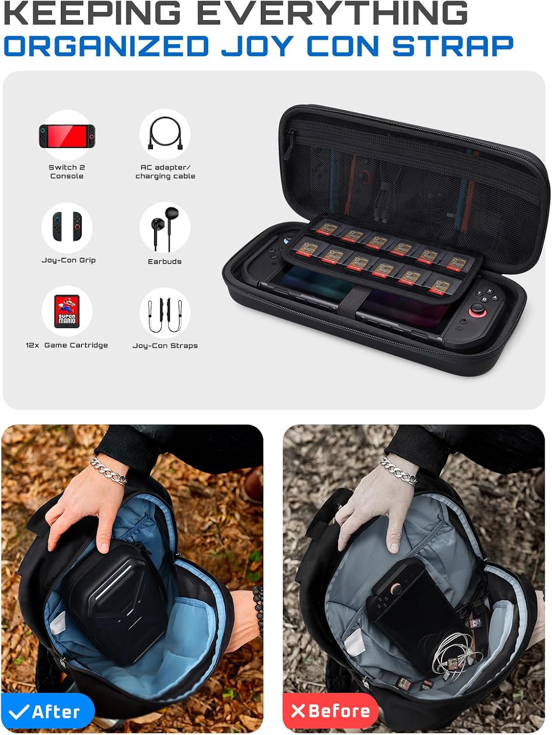Estuche de transporte SUPCASE Pro Edition para Nintendo Switch 2 2025, Negro