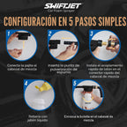 SwiftJet Pistola de espuma para lavado de autos + guante de microfibra – Funciona con cualquier jabón – Pulverizador de espuma para manguera de jardín – Kit de lavado de coche de cañón de espuma – Accesorios de coche Pistola de espuma negra con manopla