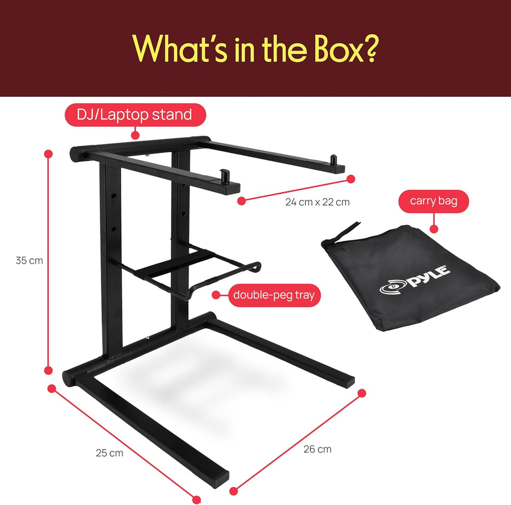 Soporte de mesa Pyle plpts47 para todo tipo de dispositivos. Estación de trabajo para DJ