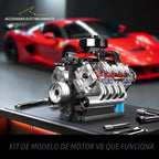 Mould King Kit de modelo de motor V8 10171, mini kits de motor V8 que funciona, construye tu propio motor de modelo de automóvil con motor, bloques de construcción coleccionables para adultos