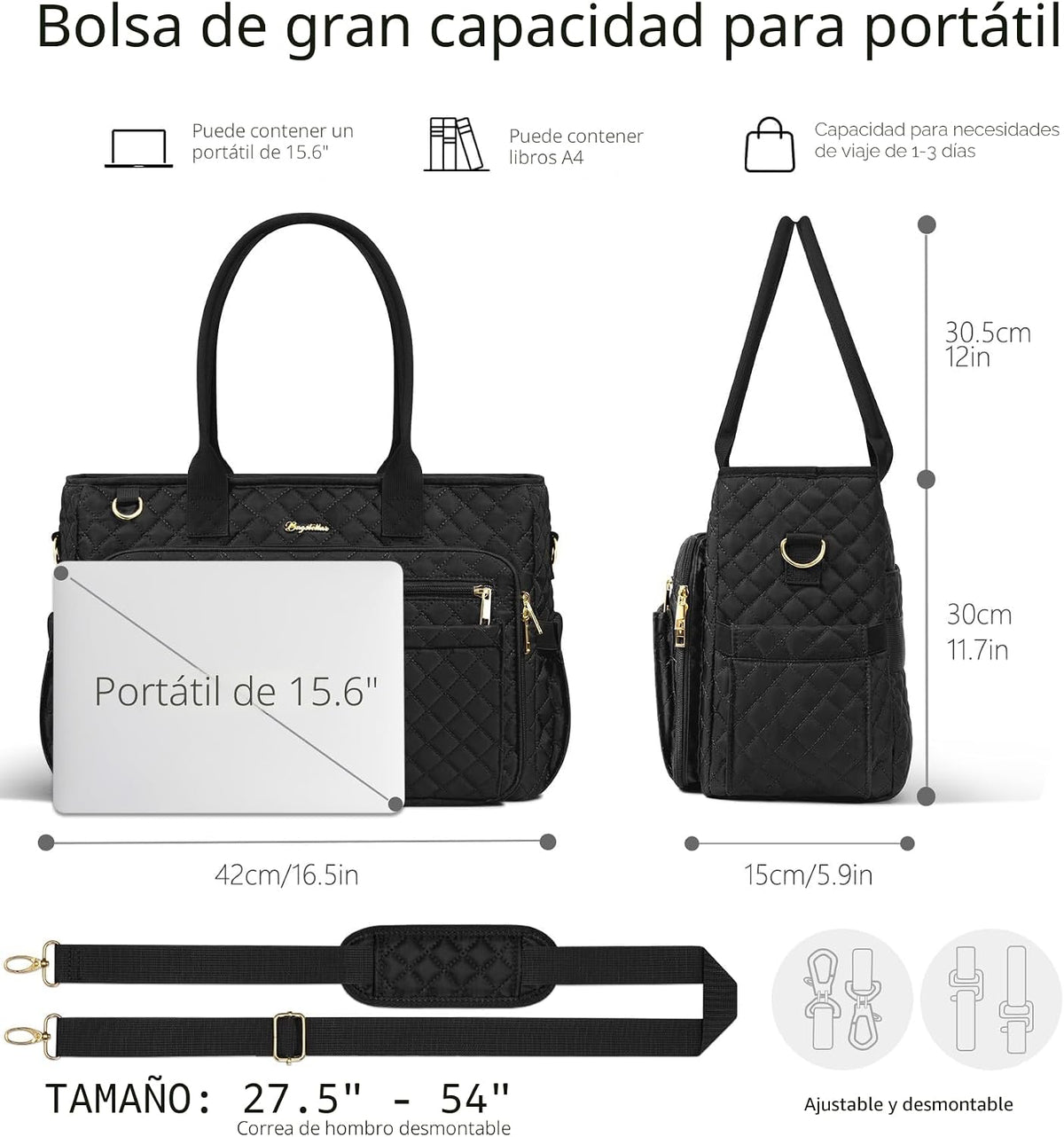 Bagstellar Bolsa de mano para profesora para mujer, bolsa de trabaj...