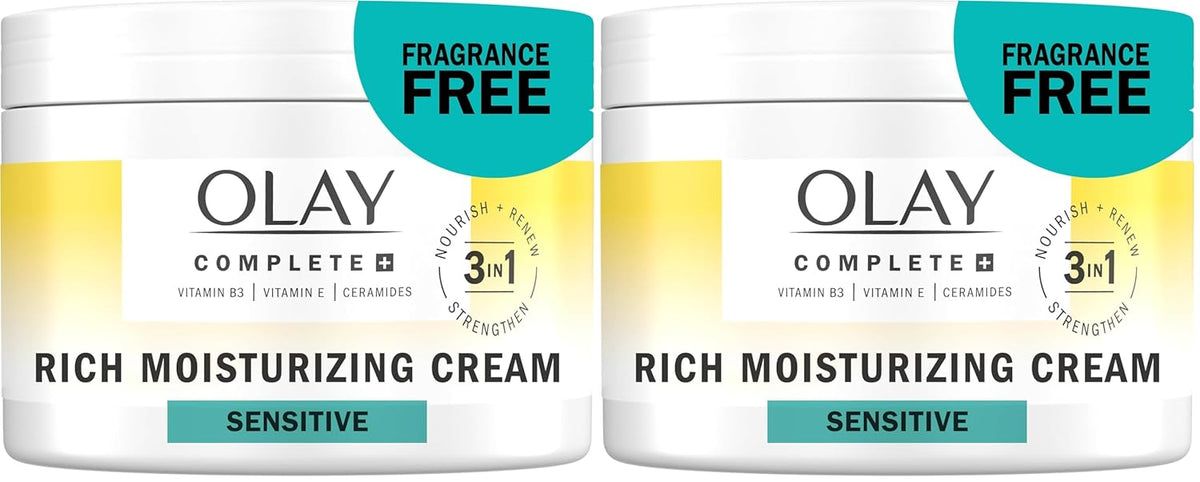 Olay Hidratante facial, crema hidratante completa + rica sin fragan...