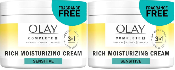 Olay Hidratante facial, crema hidratante completa + rica sin fragan...