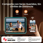 ApoloSign Marco de fotos digital con luz de neón de 10 pulgadas, calendario digital de escritorio, programación de sincronización automática a través de la aplicación Frameo, pantalla táctil IPS de 2 K, LED que cambia de color | Comparte fotos y videos al