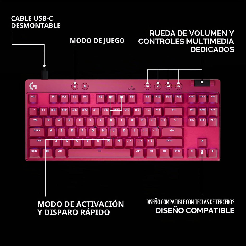 Logitech G PRO X TKL Teclado rápido para juegos (efecto salón)